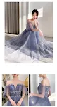 One-Shoulder Noble Temperament Starry Sky Birthday Bride Toast Dress Long, perfect for elegant celebrations and special — photo 6