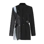 Women's Fashion Personality Contrast Color Stitching Irregular Small Suit Jacket, a stylish and unique jacket perfect fo — photo 3