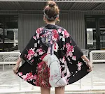 Klassieke kraanvogelbloem print dunne cardigan. Lichtgewicht en stijlvol, perfect voor laagjes. Ideaal voor een vleugje verfijning en comfort. — foto 3