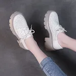 Sapatos de salto baixo leves com sola macia estilo britânico conforto e elegância para seus pés design vazado para respirabilidade — foto 5