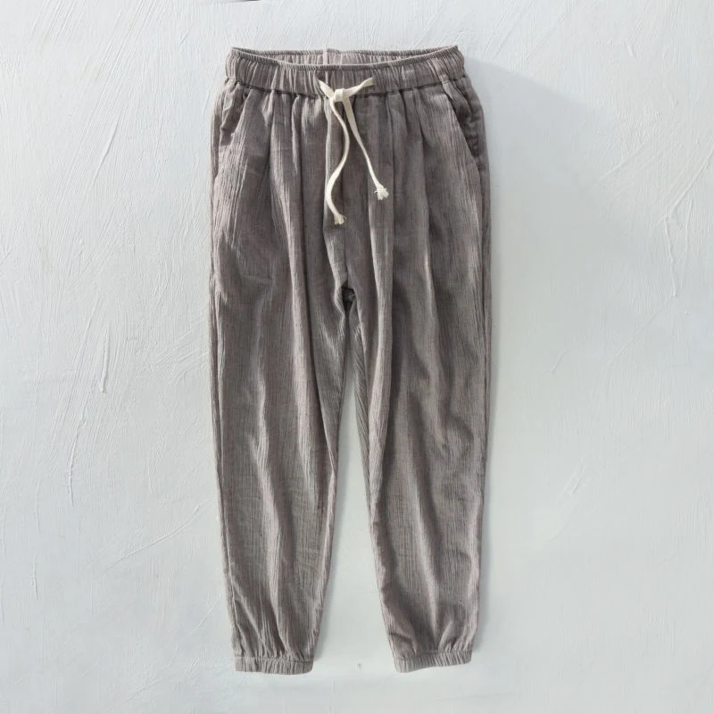 Men's Thin Linen Pants Loose Fit Cropped Trousers. Lightweight summer pants, offering breathability and casual style for — photo 8