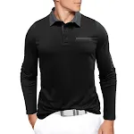 Camisa Polo Masculina Outono Inverno Algodão Contraste Gola Lapela Manga Longa Camada Base Estilo Europeu Americano. — foto 3