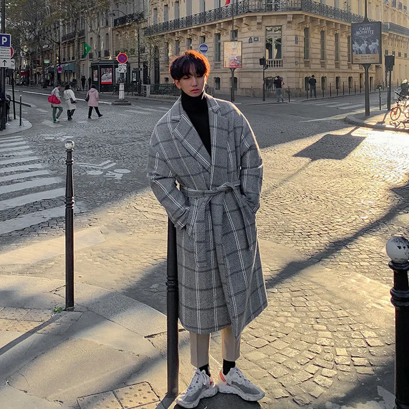 Men's Autumn And Winter Plaid Coat Korean Version Stay warm and stylish with this comfortable and fashionable coat, perf — photo 1