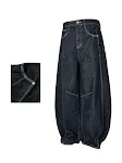 Wide Leg Bright Line Primary Color Jeans Trousers for Men and Women. Comfortable, stylish denim pants with a modern, rel — photo 2