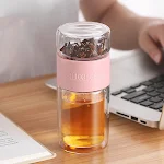 Double layer tea and water separated glass cups, creative gift tea cups, enjoy your tea perfectly, convenient and stylis — photo 5