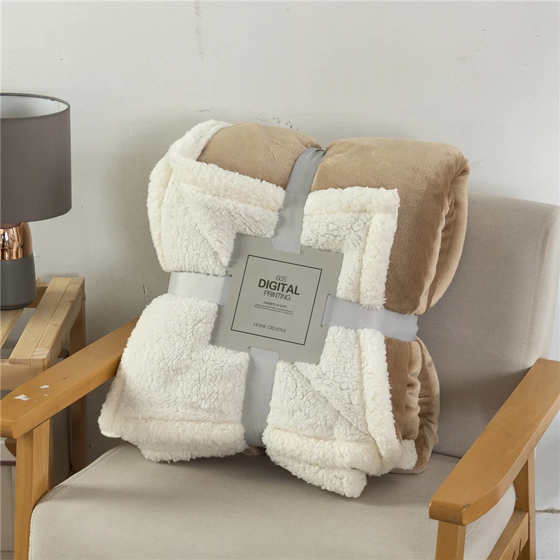 Cobertor espesso de cor sólida, quente e dupla camada. Perfeito para noites aconchegantes e conforto. Macio, durável e elegante. — foto 5