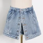 Jeans de talle alto con paneles y un solo botón — foto 2