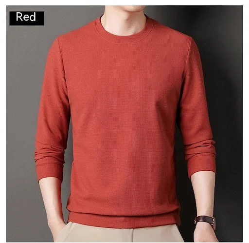 Title 13, Blusa de tricô masculina casual, manga longa, g...