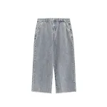 Gewassen distressed heren jeans, vintage look, wijde pijpen, rauwe zoom, voor een comfortabele en stijlvolle casual uitstraling. — foto 4