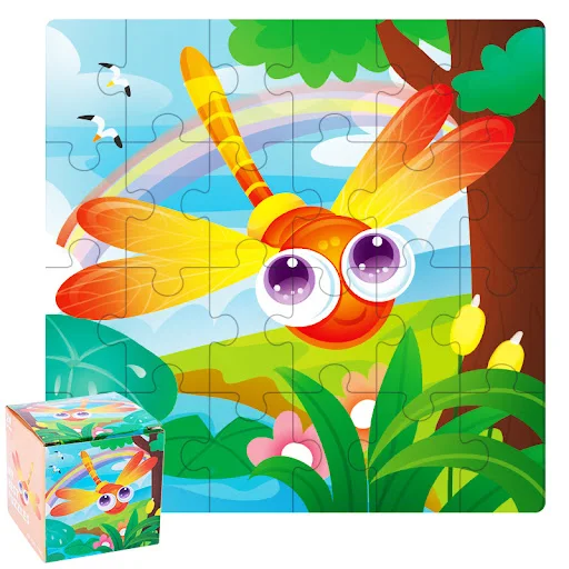 Title 15, Quebra-cabeça infantil de madeira com animais d...