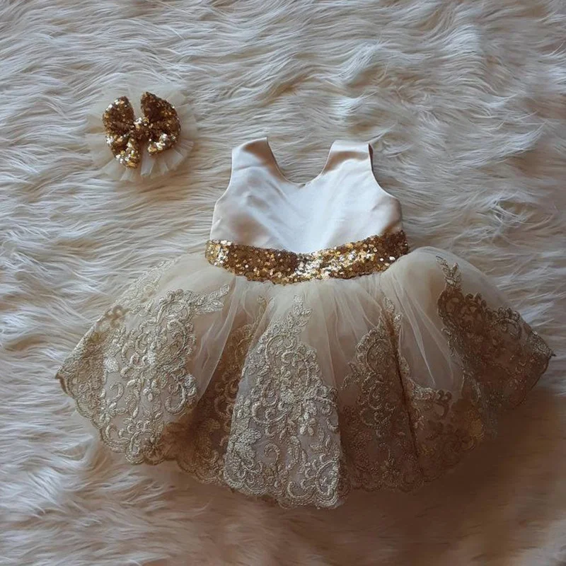 Vestido de boda para niña falda flor industria pesada. Elegancia y estilo. Perfecto para bodas y ocasiones especiales. Un sueño hecho realidad. — foto 5