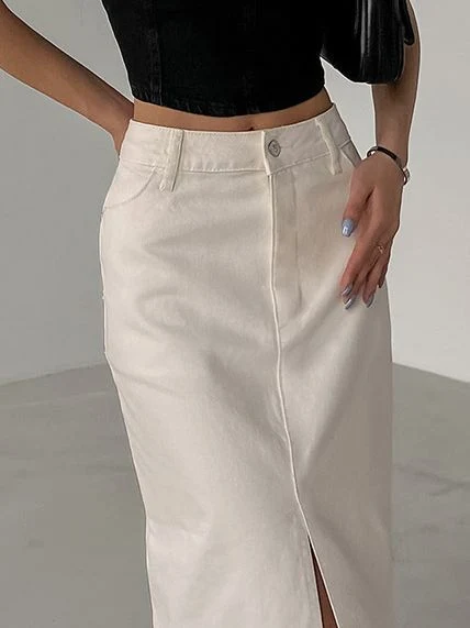 Saia reta de cintura alta para mulheres, com efeito emagrecedor e temperamento elegante. Modelagem que valoriza a silhueta com sofisticação. — foto 3