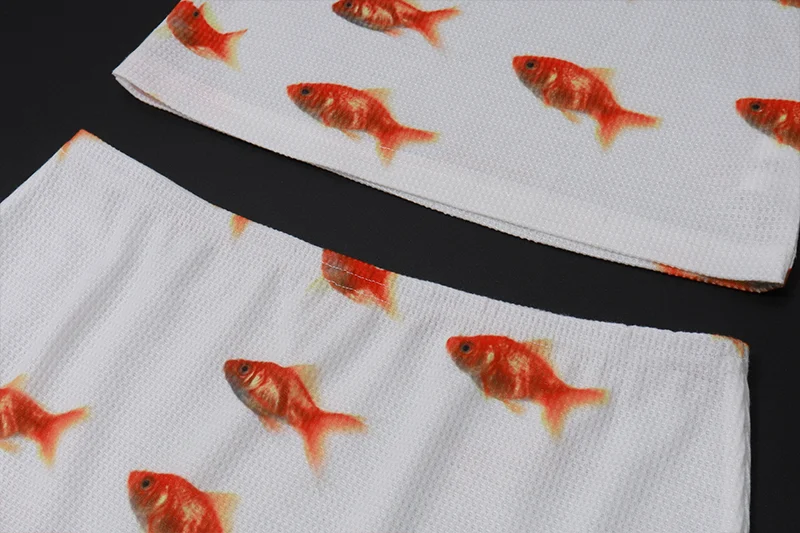Title 2, Goldfish Print Lace Patchwork Camisole, a styli...
