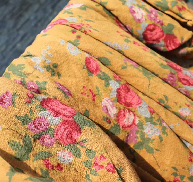 Camicia da bambino ampia a nona manica con manico floreale nostalgico in cotone lavato a doppio strato adatta — foto 36