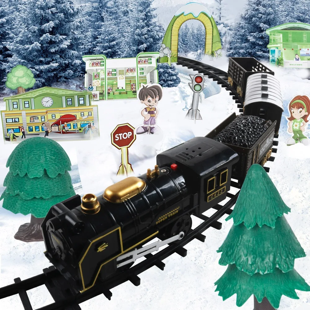 Christmas Electric Rail Car Mini Retro Small Train Children's Electric Automobile Toy Festive Fun Safe & Exciting Gift P — photo 5