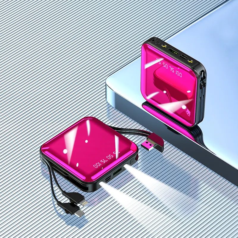 Title 3, Mini Electroplated Mirror Power Bank with Cable...