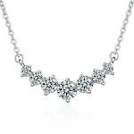 Colar reto de moissanita feminino, pingente com corrente de clavícula, joia delicada e elegante, presente perfeito. — foto 2
