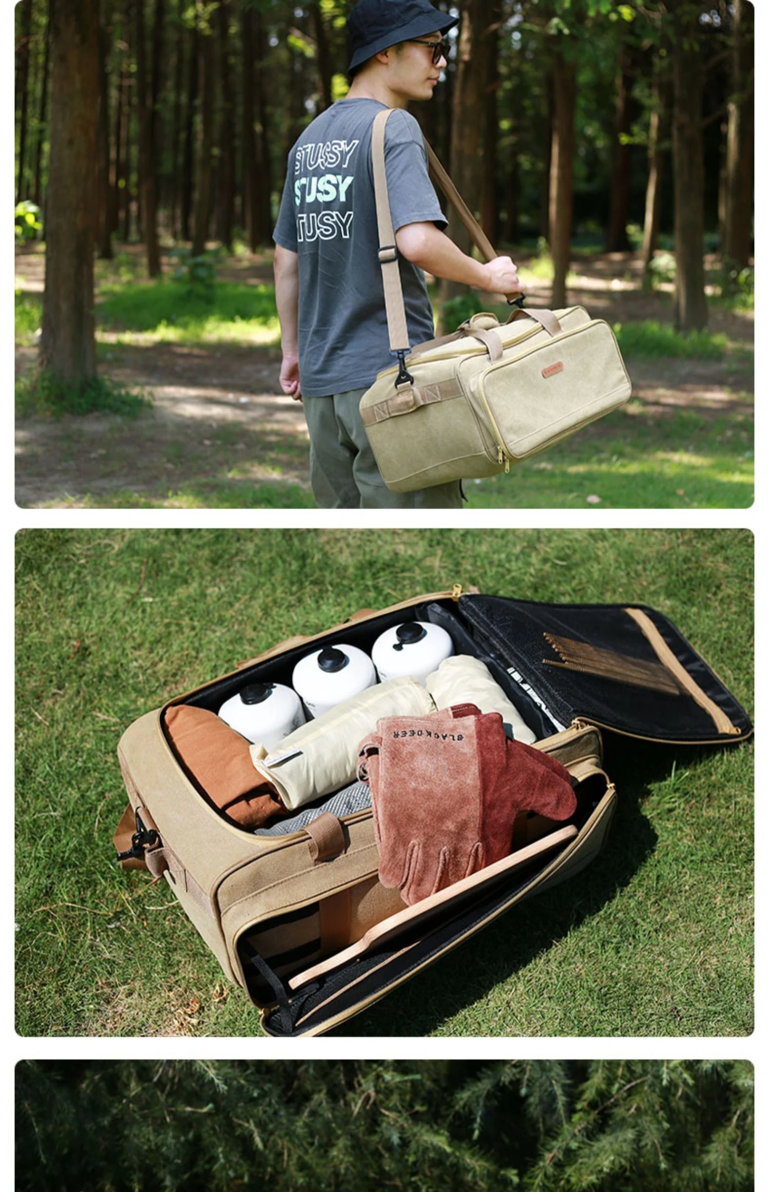 Juego de mesa de camping para exteriores con tanque de gas, cocina engrosada, utensilios de cocina, bolsa de picnic perfecta para acampar. — foto 8