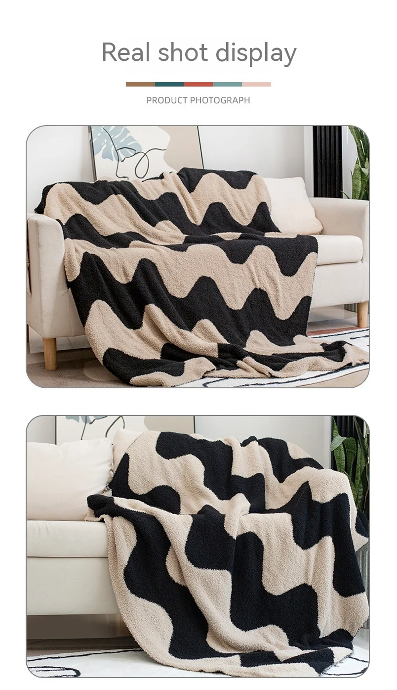 Nordic Style Half Velvet Knitted Sofa Blanket Offers Soft Warmth for Cozy Comfort, Adding a Stylish Touch to Your Living — photo 5