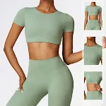 New High-strength Tight Yoga Short Sleeve Outdoor Casual Sports Top perfect for any activity. Comfortable, high-performa — photo 8