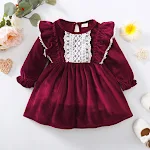 Kinder lange polyester jurk met lange mouwen, comfortabel en stijlvol voor meisjes. Perfect voor dagelijks gebruik en speciale gelegenheden, onderhoudsvriendelijk. — foto 8