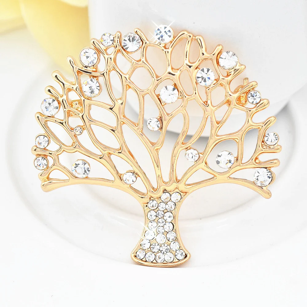 Spilla albero piccolo con strass per abbigliamento elegante. Design generoso e di alta qualità, per un tocco di classe. — foto 1