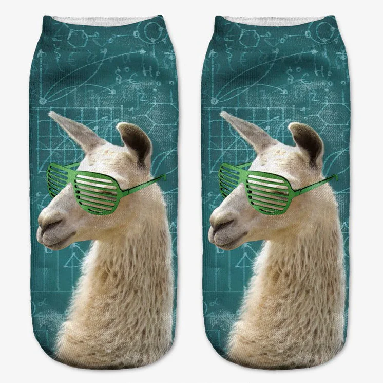 Title 16, 3D Digital Printed Alpaca Womens Pump Socks