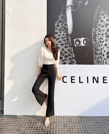 Title 19, Calças de terno slim fit femininas primavera ve...