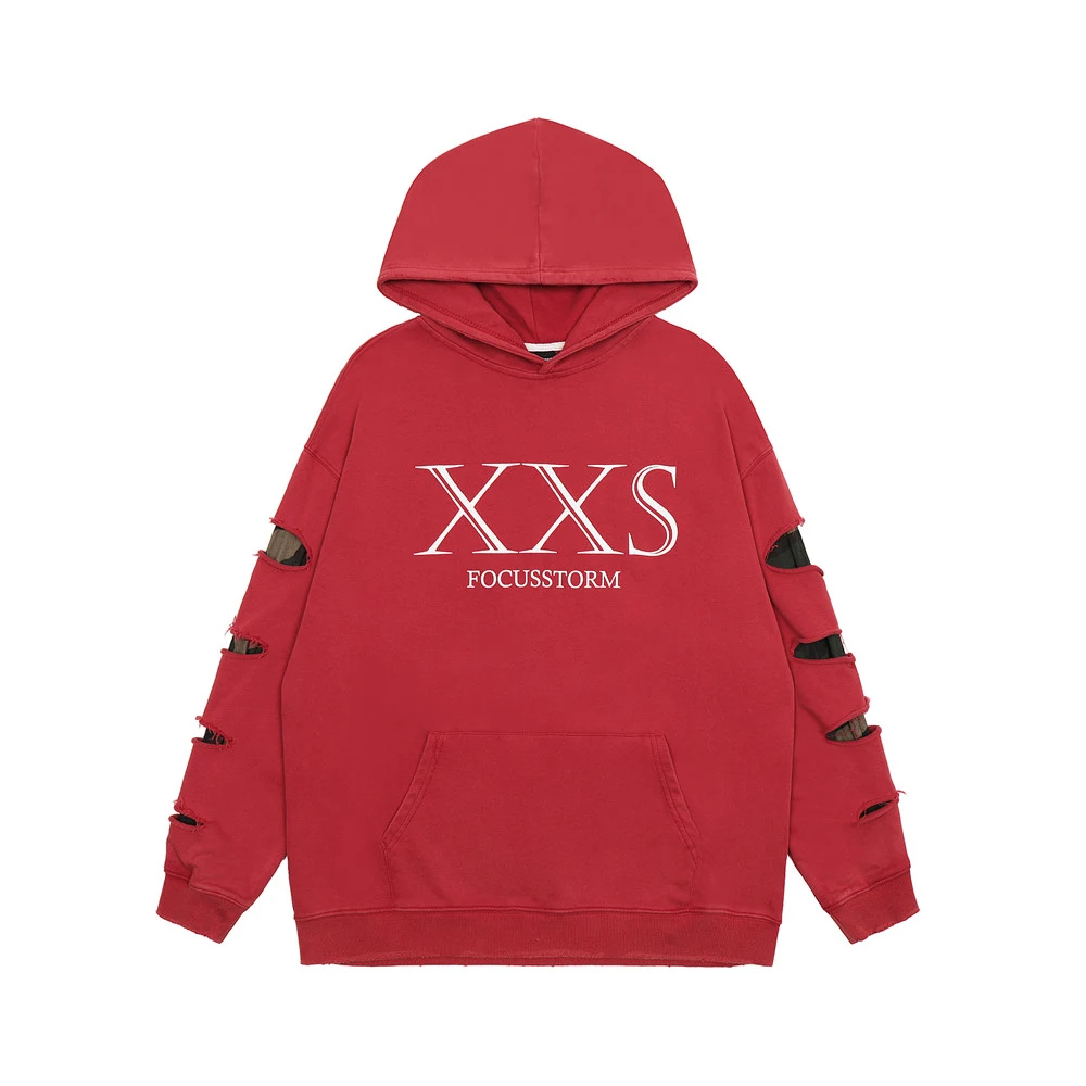 Title 6, Mens Ripped Distressed Hooded Sweater. A comfo...