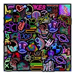 50 Neon Stickers Auto Koffer Telefoon Waterbeker Decoratie Stickers Nieuw Geef je spullen een gave neon look. — foto 1