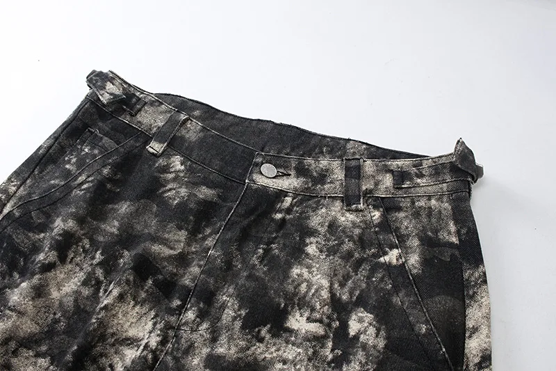 Ink Painting Tie-dye Camouflage Wide-leg Overalls – Comfortable, stylish overalls perfect for expressing your artistic s — photo 15