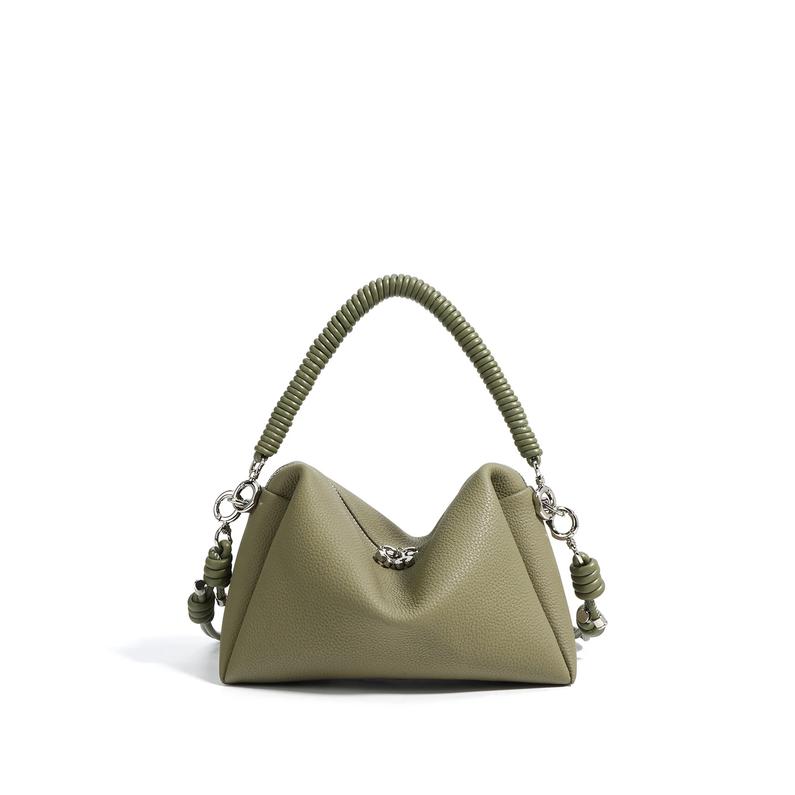 Borsa a tracolla da donna in vera pelle di vacchetta, elegante e resistente per l'uso quotidiano e i viaggi. Perfetta per ogni occasione. — foto 10