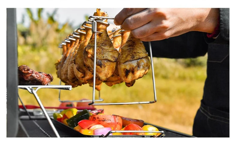 Title 7, Portable Grilling Basket Mesh Clip 14 Slot Stai...
