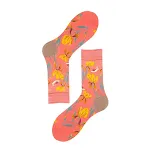 Avocado Chips Egg Fun Patchwork gekleurde katoenen sokken voor dames, medium tube, comfortabel en leuk voor elke dag. — foto 2