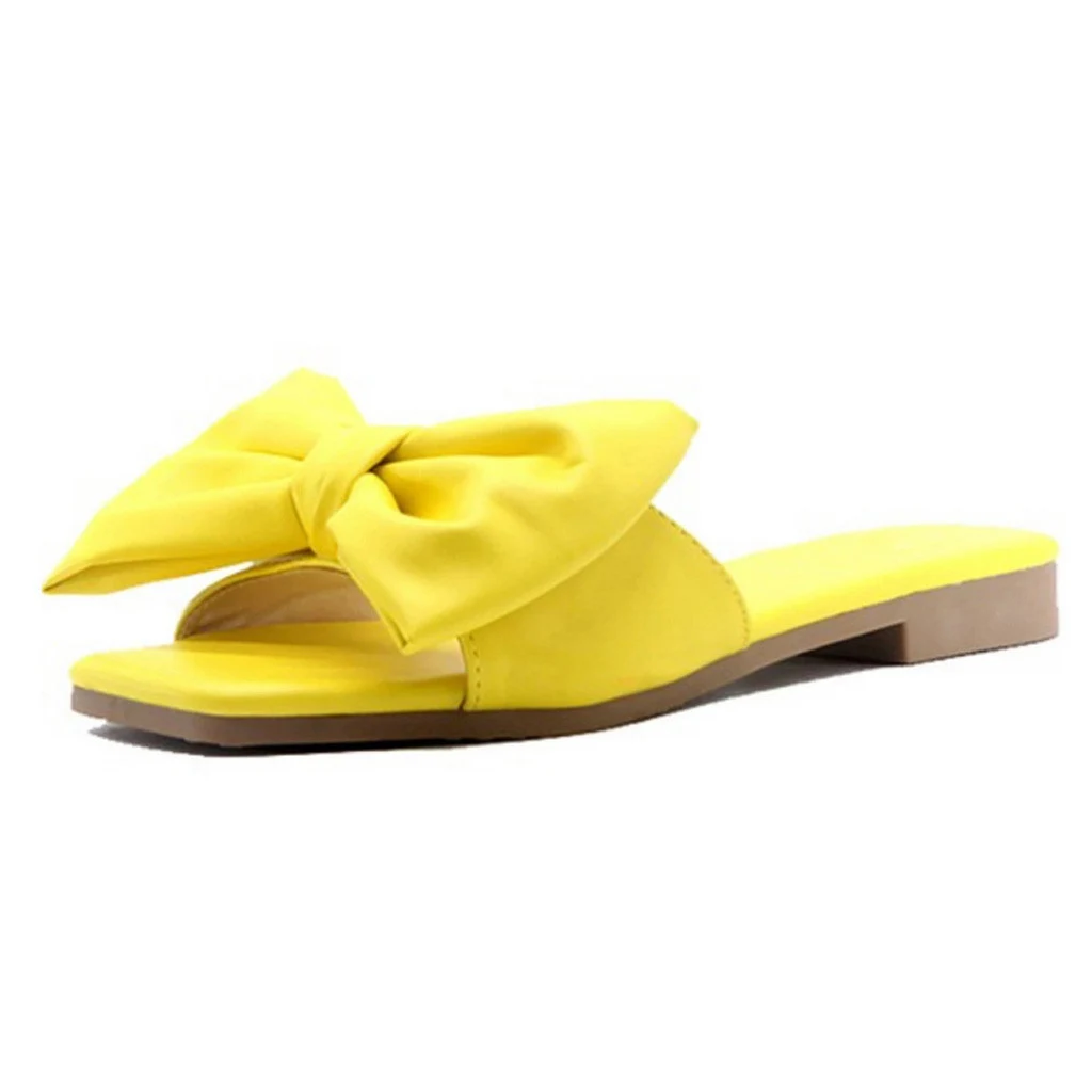 Bow tie low heel drag sandals offer elegant style and comfortable wear. Perfect for everyday use and special events. Enh — photo 1