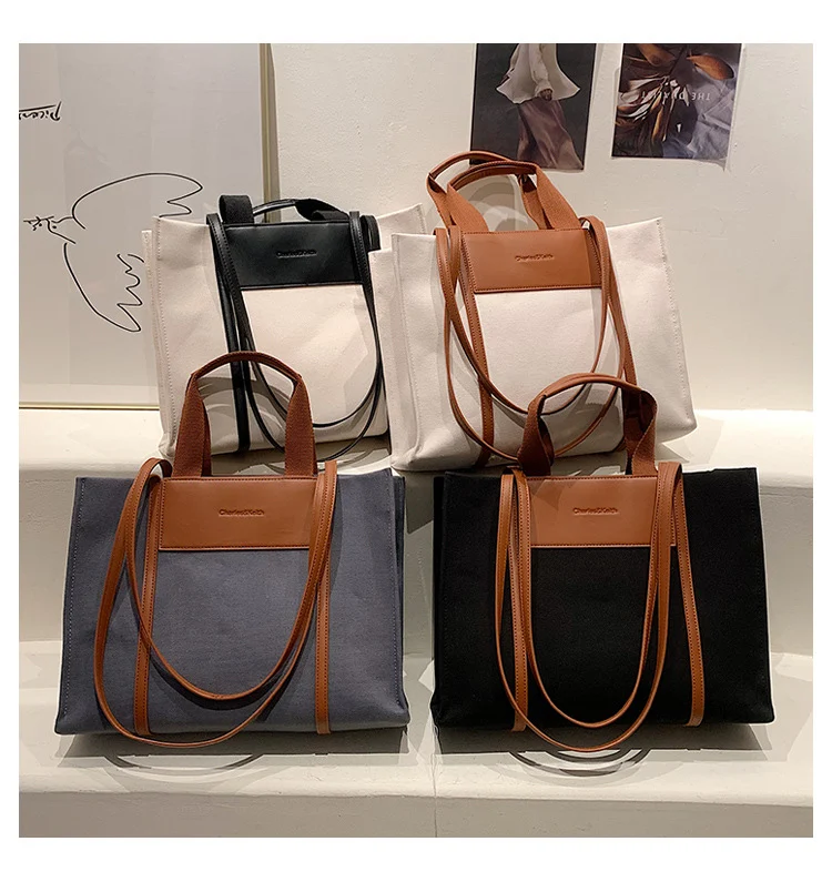 Title 18, New Shopping Simple Canvas Shoulder Bag, a ligh...