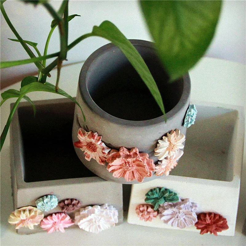 Silica gel round DIY cement flowerpot mold. Create unique cement pots easily, reusable, ideal for plants and crafts, and — photo 1