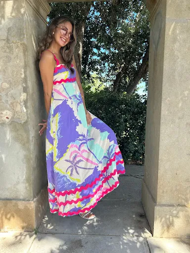 Title 11, Fashion Printed Womens Wave Sling Dress