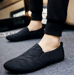 Heren casual tide schoenen, donker patroon, erwtenmotief, lazy shoes, instappers, ideaal voor gemakkelijk en comfortabel gebruik. — foto 4