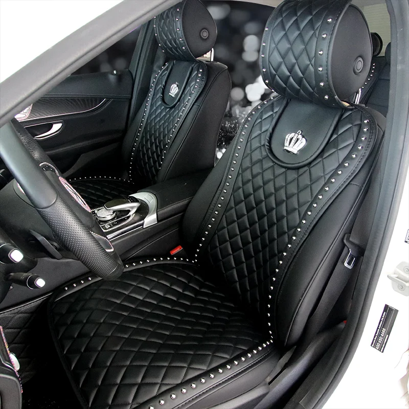 Ya Yue crown rivet car seat cushion, padded, breathable, non-slip, universal fit, offering comfort and a stylish upgrade — photo 4
