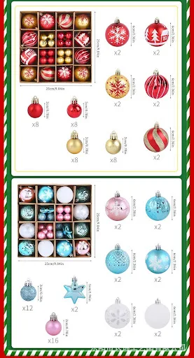Title 5, Christmas Decoration 6cm Electroplating Plastic...