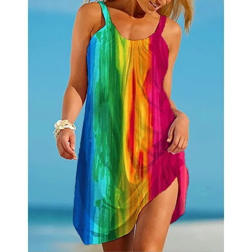 Title 9, Womens Casual Graffiti Spaghetti Straps Sleeve...