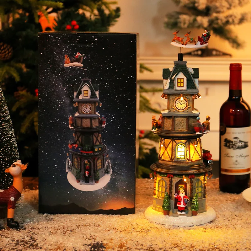 Caixa de música giratória luminosa para presente de Natal, luz noturna de aniversário infantil. Encantadora e musical! — foto 3