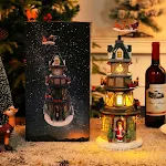 Caixa de música giratória luminosa para presente de Natal, luz noturna de aniversário infantil. Encantadora e musical! — foto 3