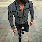 Camisa xadrez preta casual masculina, ideal para um visual descontraído. Confortável e versátil, perfeita para diversas ocasiões informais. — foto 2