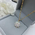 Moda White Crystal Sun Flower Pingente — foto 2