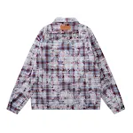 Men's Tie-Dyed Distressed Plaid Shirt Jacket, a stylish and comfortable outerwear piece, perfect for casual wear and a u — photo 11
