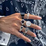 Conjunto de 6 anéis com design simples, personalidade fashion, estilo retrô e moderno, perfeitos para um visual atual e cheio de charme. — foto 7
