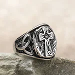 Anel Masculino Minimalista Cruzado Aço Titânio Resistente Estilo Moderno e Elegante Ideal para Homens que Buscam Sofisticação e Durabilidade no Dia a Dia — foto 4
