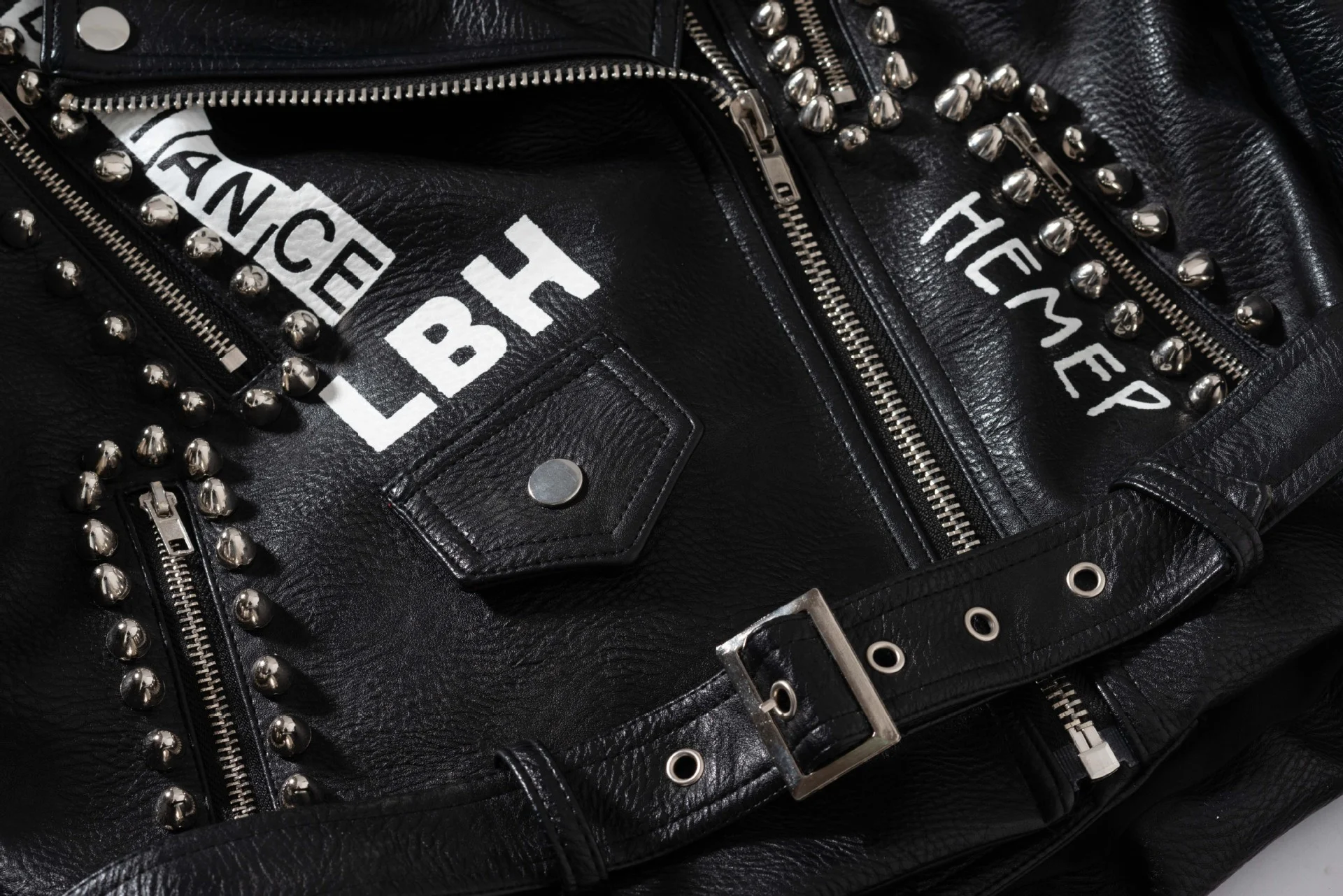 Title 6, New Punk Rock Windmill Graffiti Leather Jacket....
